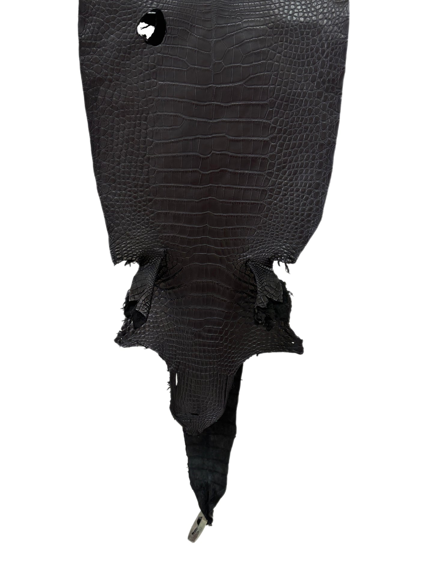 29 cm Grade 2/3 Black Matte Farm-Raised American Alligator Leather - Tag: LA23-0531082