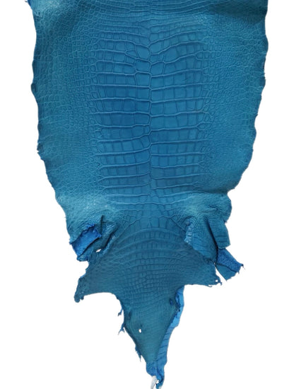 43 cm Grade 4/5 Ultramarine Matte Wild American Alligator Leather - Tag: LA23-0001410