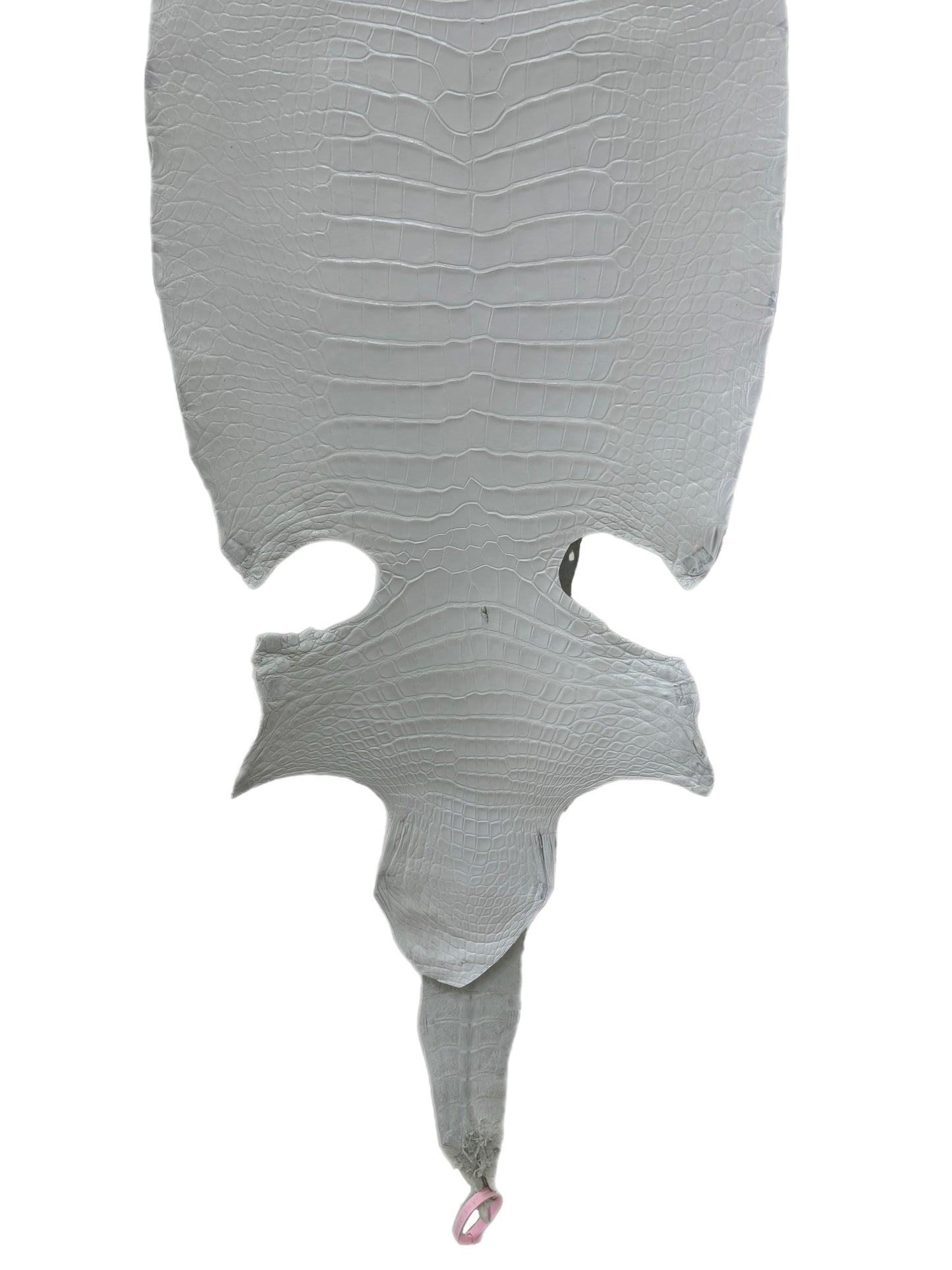 38 cm Grade 1/2 White Matte Wild American Alligator Leather - Tag: LA18-0013417