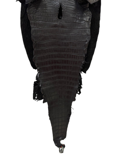 32 cm Grade 2/3 Black Matte Farm-Raised American Alligator Leather - Tag: LA23-0531546