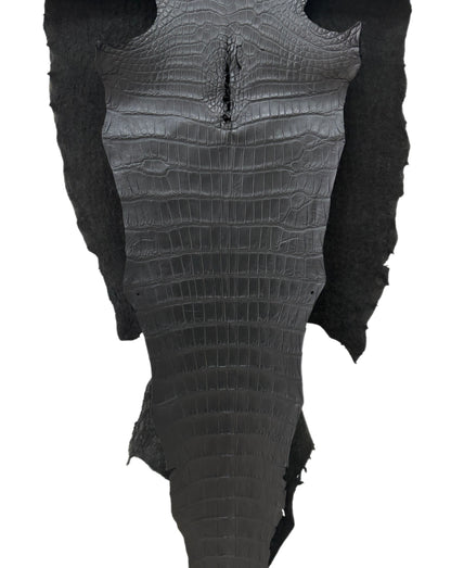 54 cm Grade 3/4 Black Matte Farm American Alligator Leather - Tag: LA23-0000550