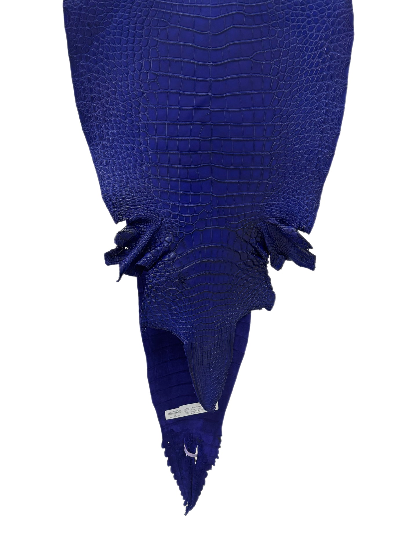 39 cm Grade 2/3 Cobalt Blue Matte Farm-Raised American Alligator Leather - Tag: FL18-0052212