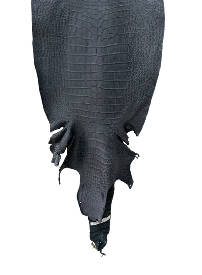 43 cm Grade 2/3 Blue Jean Matte Wild American Alligator Leather - Tag: LA25-0009883