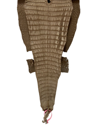 New Color and Finish! 27 cm Grade 1/2 Stormy Nubuck Farm-Raised American Alligator Leather - Tag: FL21-0024849