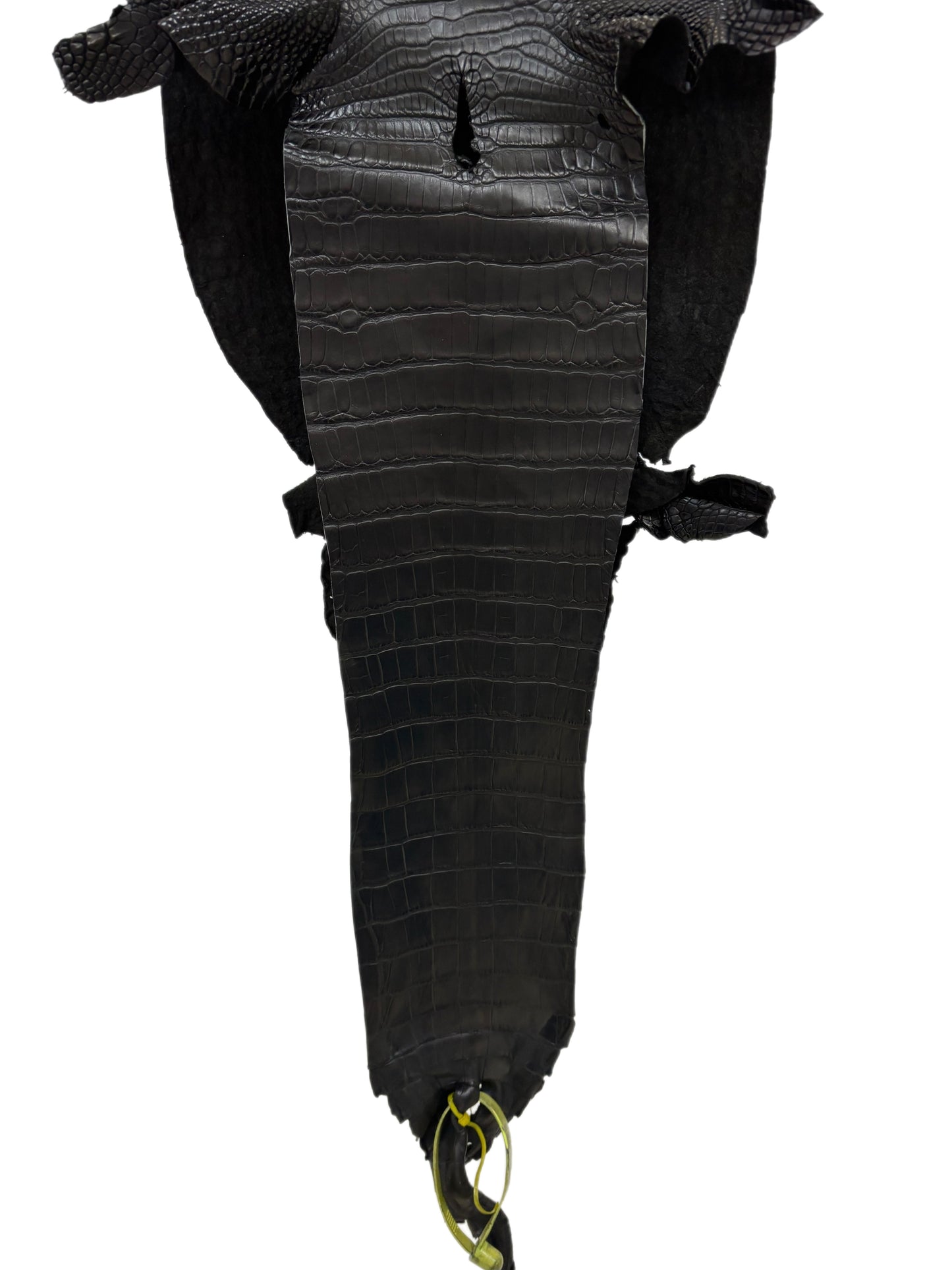 25 cm Grade 1/2 Black Matte Farm-Raised American Alligator Leather - Tag: LA16-0436904