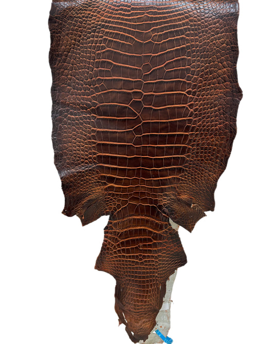 39 cm Grade 1/2 Sienna Matte Wild American Alligator Leather - Tag: ESRE-0050834