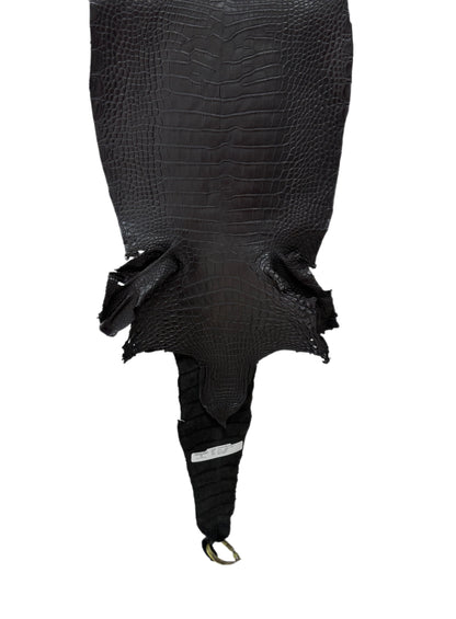34 cm Grade 2/3 Black Matte Farm-Raised American Alligator Leather - Tag: LA25-0311104