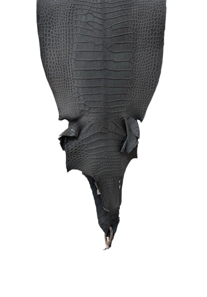 32 cm Grade 2/3 Serpentine Grey Matte Farm-Raised American Alligator Leather - Tag: LA17-0274670