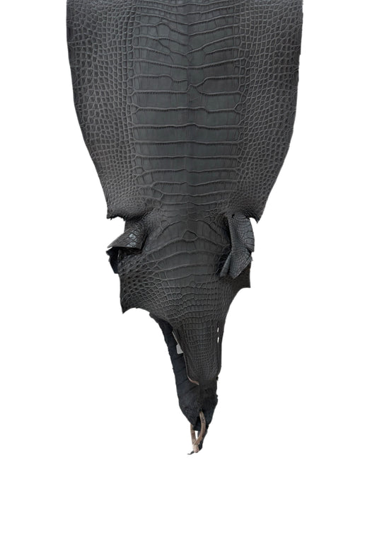 32 cm Grade 2/3 Serpentine Grey Matte Farm-Raised American Alligator Leather - Tag: LA17-0274670