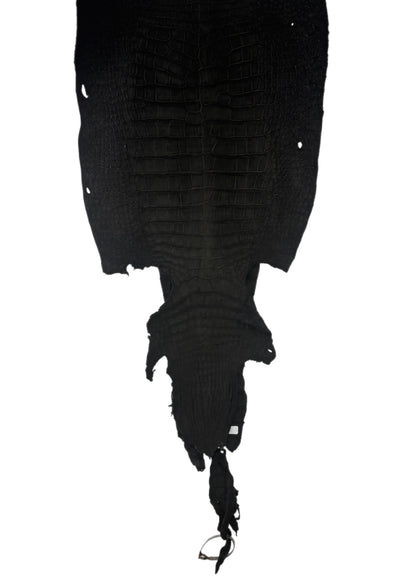 37 cm Grade 4/5 Black Nubuck Wild American Alligator Leather - Tag: LA23-0002073