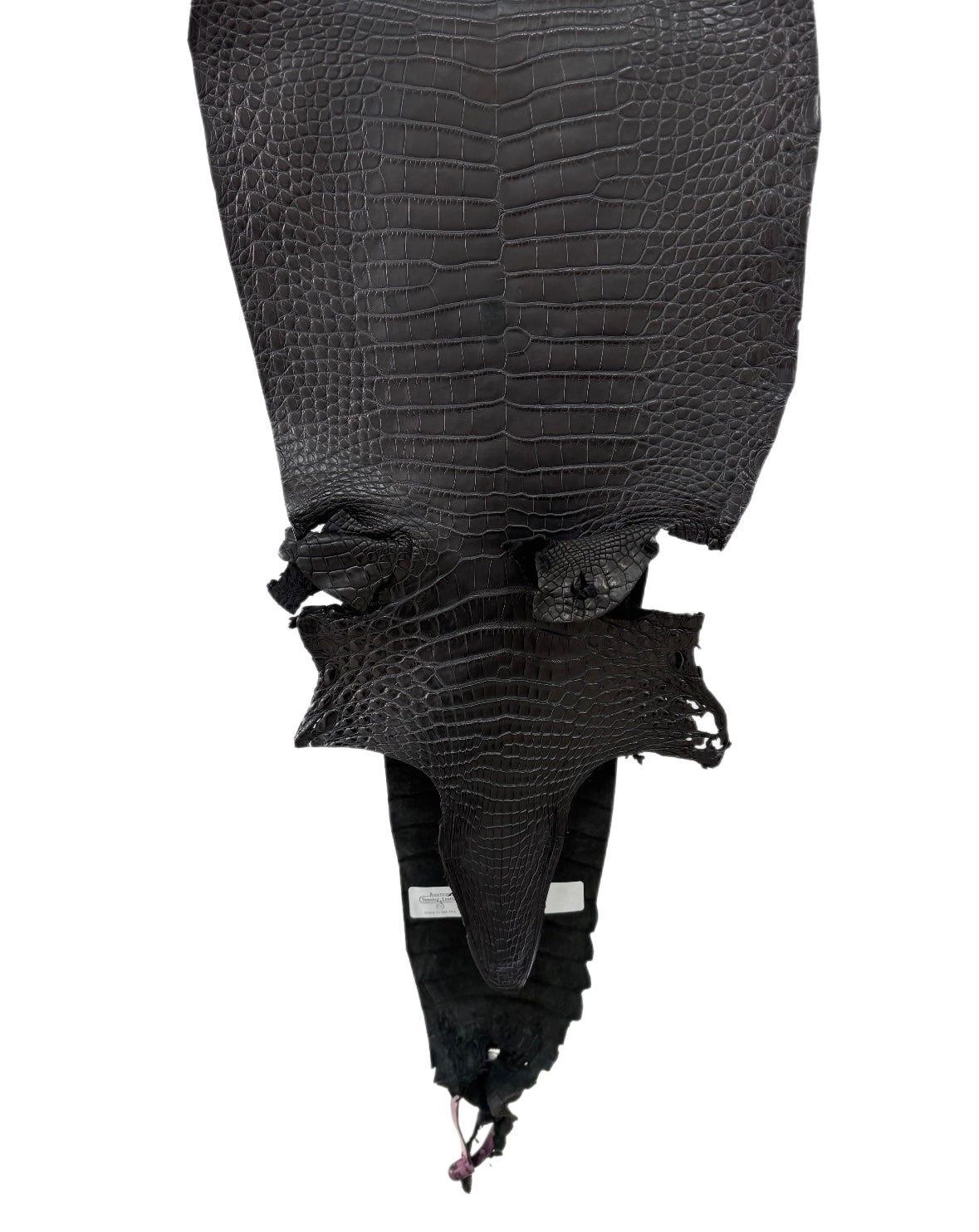 26 cm Grade 3/4 Black Matte Farm Raised American Alligator Leather - Tag: FL21-0024878