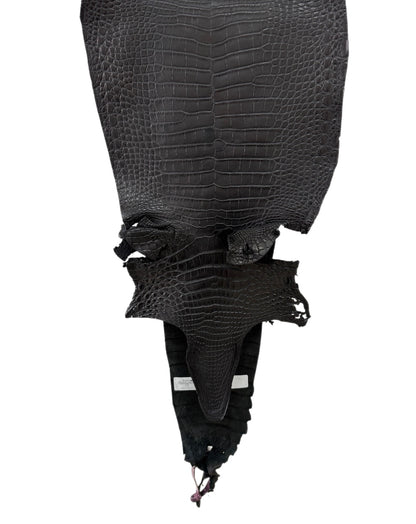 26 cm Grade 3/4 Black Matte Farm Raised American Alligator Leather - Tag: FL21-0024878