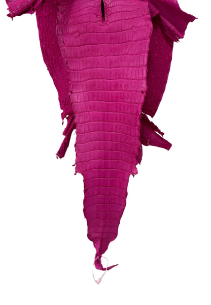 36 cm Grade 2/3 Fuchsia Matte Wild American Alligator Leather - Tag: LA23-0050108