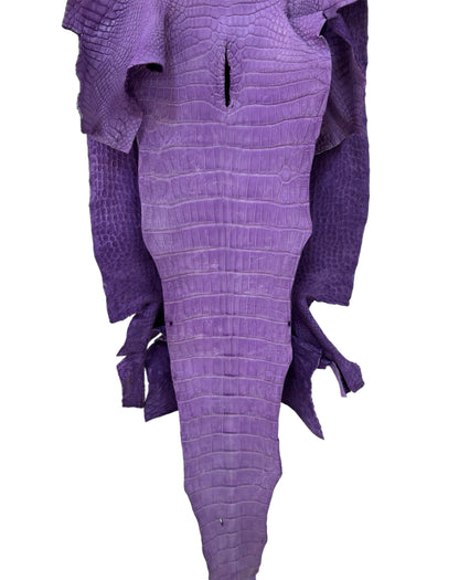 40 cm Grade 2/3 Lavender Jade Desert Wild American Alligator Leather - Tag: LA23-0014576