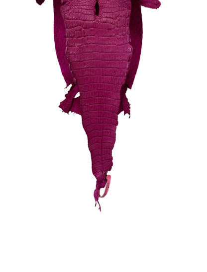 New Color! 24 cm Grade 2/3 Raspberry Matte Farm-Raised American Alligator Leather - Tag: LA24-0228860
