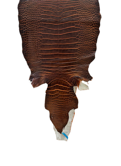 33 cm Grade 1/2 Sienna Matte Wild American Alligator Leather - Tag: ESRE-0050763