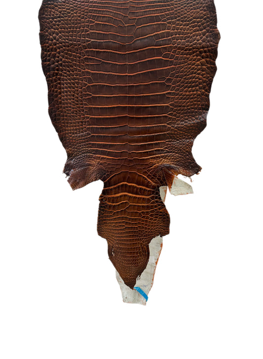 33 cm Grade 1/2 Sienna Matte Wild American Alligator Leather - Tag: ESRE-0050763