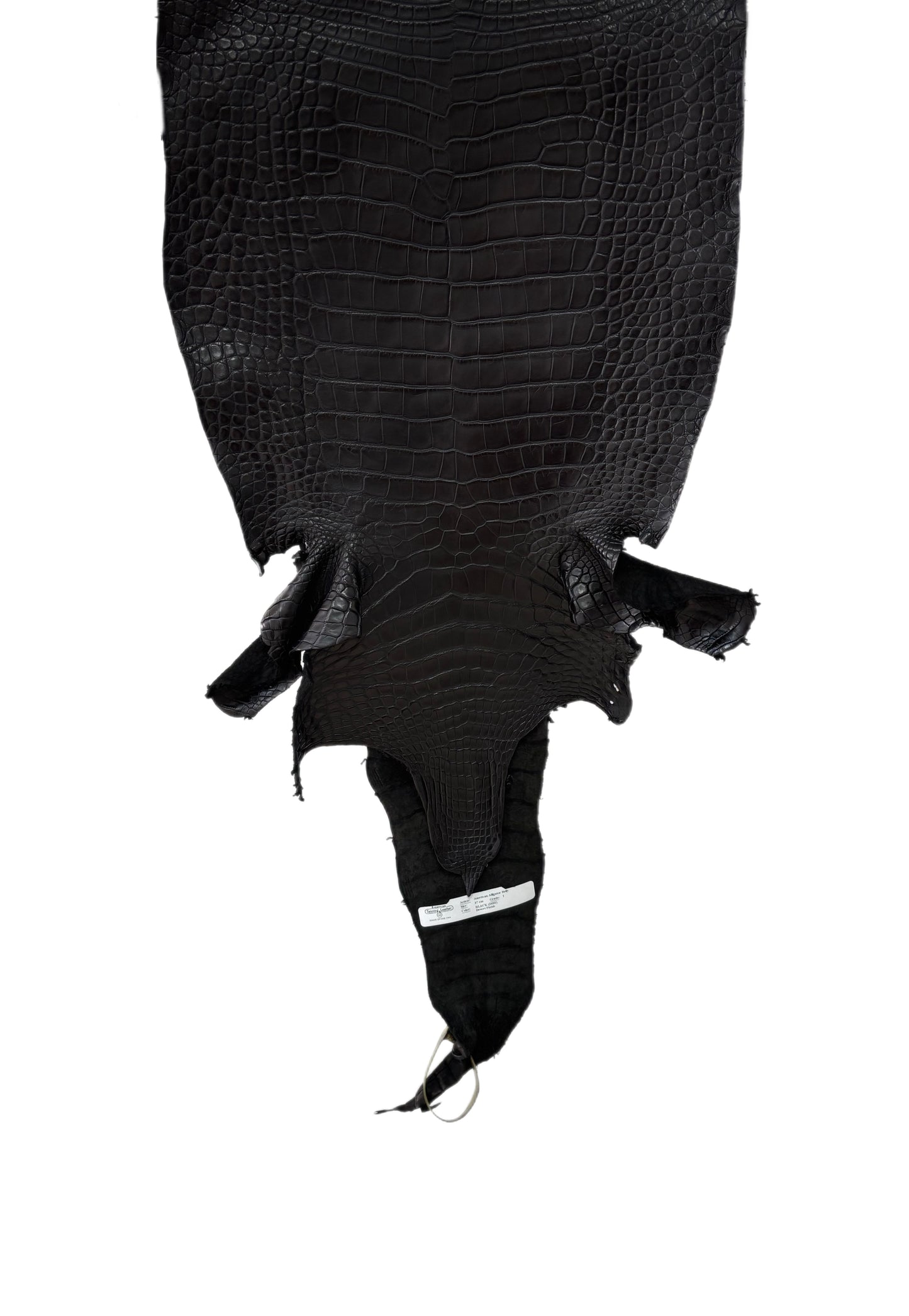 37 cm Grade 1 Black Matte Farm-Raised American Alligator Leather - Tag: LA25-0108982