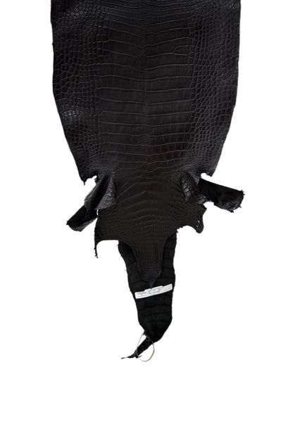37 cm Grade 1 Black Matte Farm-Raised American Alligator Leather - Tag: LA25-0108982