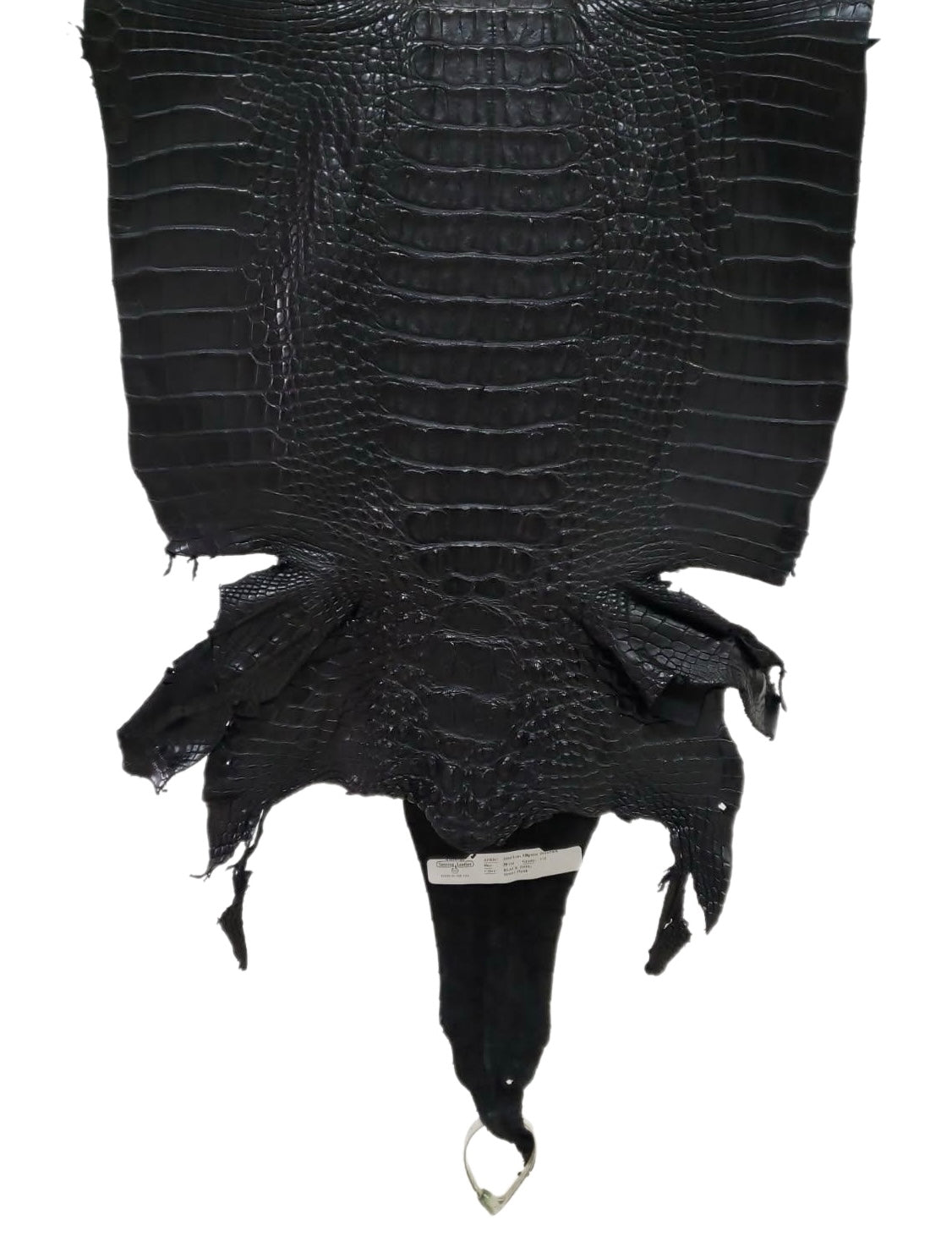 38 cm Grade 1/2 Black Matte Farm-Raised American Alligator Hornback Leather - Tag: LA23-0377143