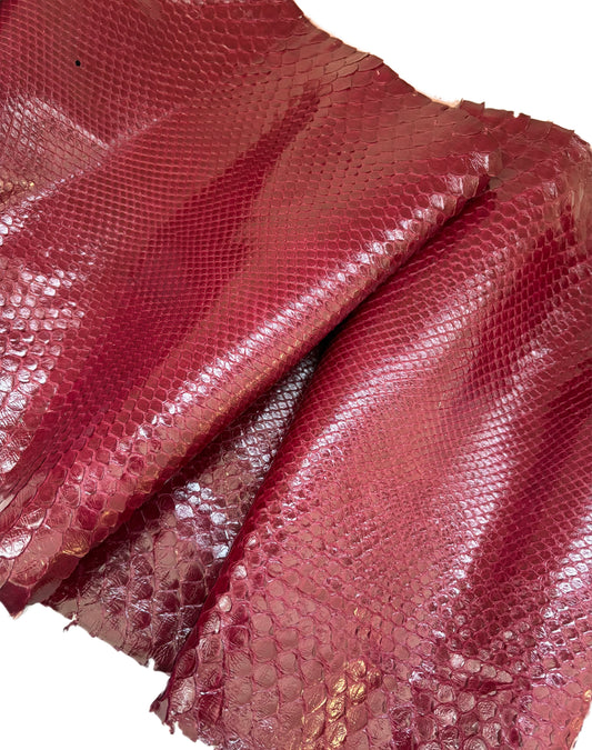2.6 M Burgundy Glazed Python Leather