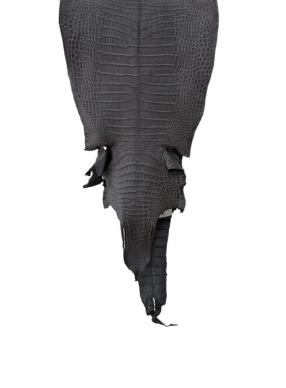 27 cm Grade 1/2 Serpentine Grey Matte Farm-Raised American Alligator Leather - Tag: LA17-0133849