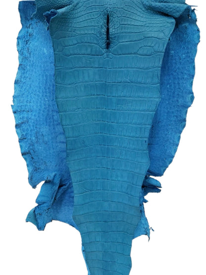 54 cm Grade 2/3 Ultramarine Matte Wild American Alligator Leather - Tag: LA23-0023143