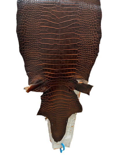35 cm Grade 1/2 Sienna Matte Wild American Alligator Leather - Tag: ESRE-0033710