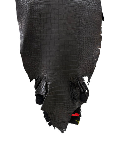 35 cm Grade 1/2 Black Garment Wild American Alligator Leather - Tag: ITCC-0539875