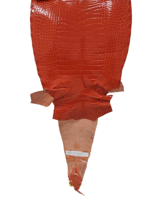 30 cm Grade 1/2 Mandarina Glazed Farm-Raised American Alligator Leather - Tag: GA15-0048060