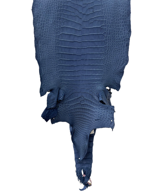 32 cm Grade 2/3 Indigo Matte Wild American Alligator Leather - Tag: LA18-0042933