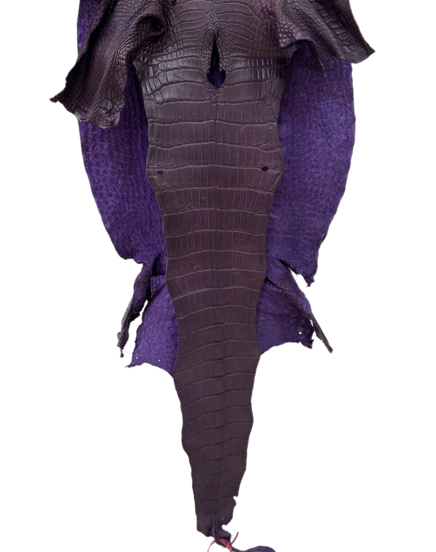 39 cm Grade 3/4 Aubergine Matte Wild American Alligator Leather - Tag: LA23-0024067