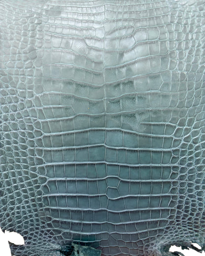 23 cm Grade 4/5 Teal Matte Farm-Raised American Alligator Leather - Tag: FL22-0030247