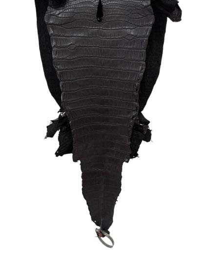 32 cm Grade 2/3 Black Matte Farm-Raised American Alligator Leather - Tag: LA23-0531638