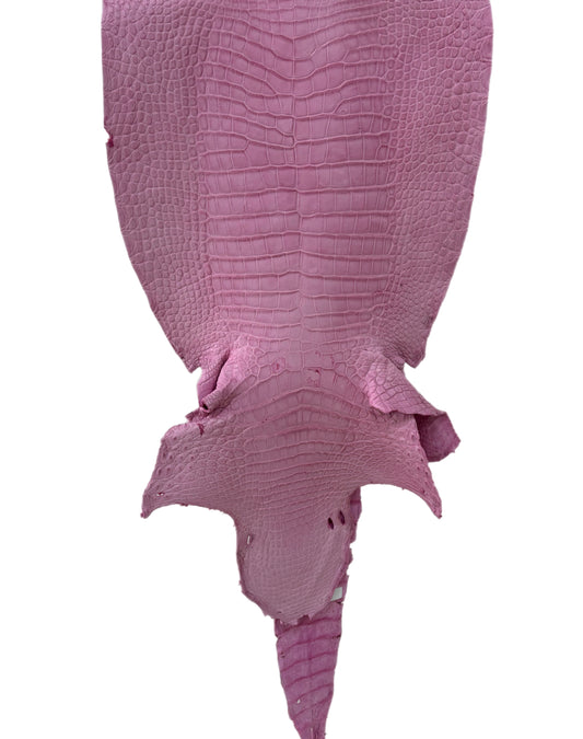 40 cm Grade 3/4 Cotton Candy Matte Wild American Alligator Leather - Tag: LA23-0001476