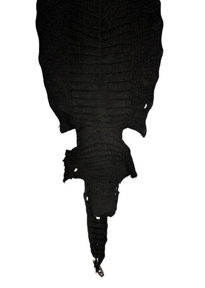 36 cm Grade 2/3 Black Nubuck Wild American Alligator Leather - Tag: LA23-0001295