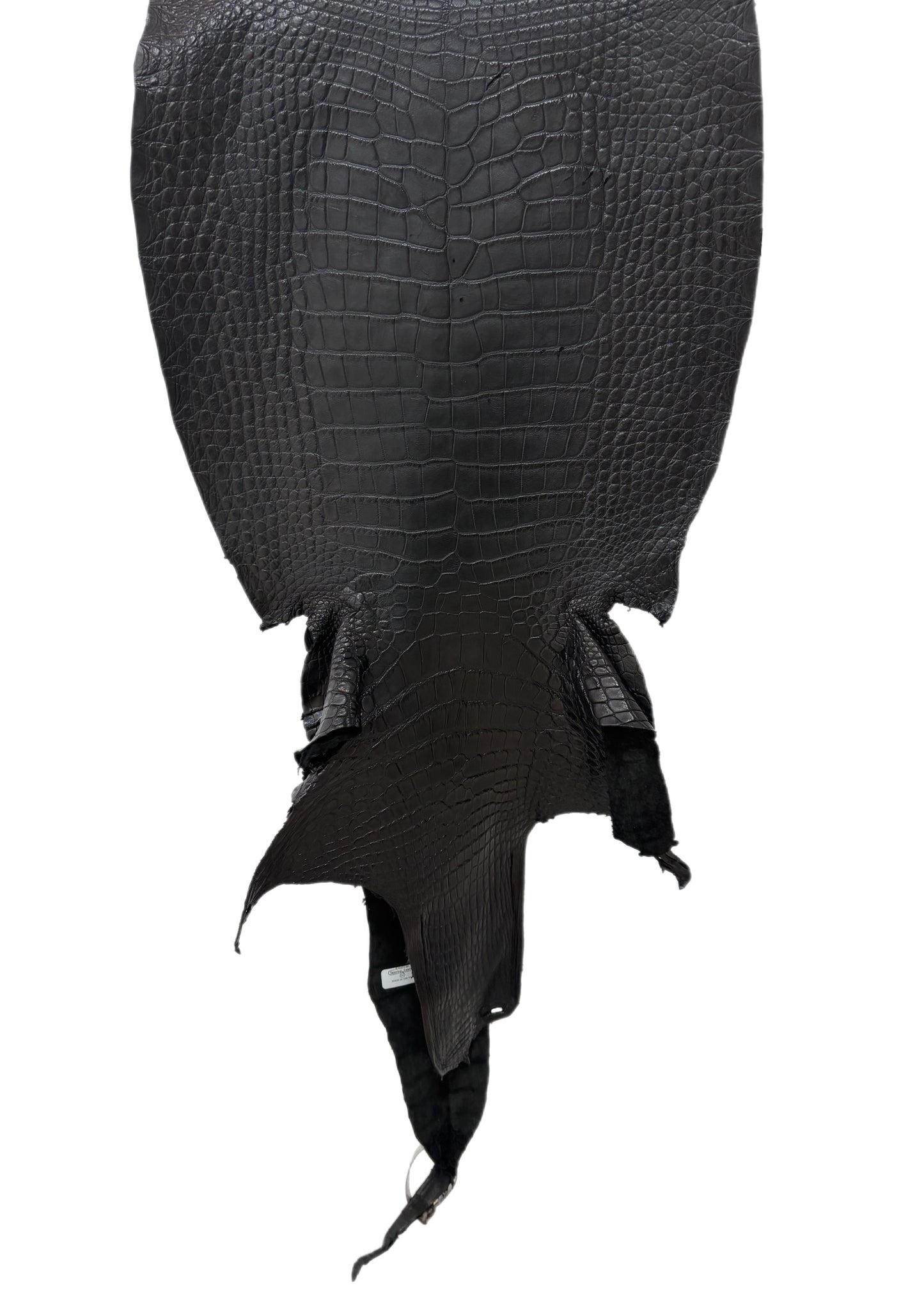 39 cm Grade 3/4 Black Matte Wild American Alligator Leather - Tag: LA23-0010671