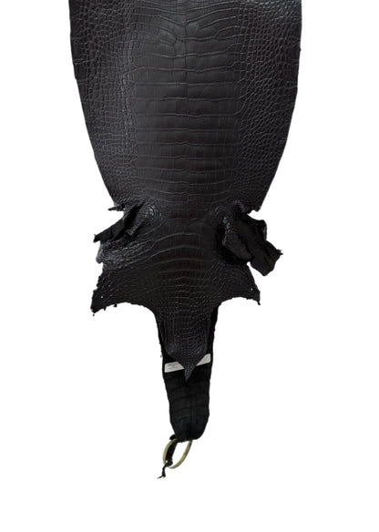 33 cm Grade 1/2 Black Matte Farm-Raised American Alligator Leather - Tag: LA25-0311091