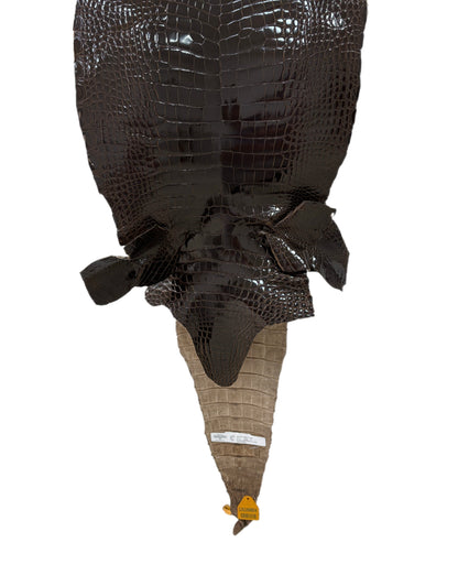 37 cm Grade 1/2 Sport Rust Brown Glazed Farm-Raised American Alligator Leather - Tag: LA12-0136169