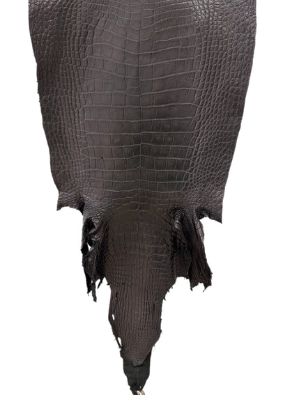47 cm Grade 3/4 Black Matte Wild American Alligator Leather - Tag: LA23-0016641