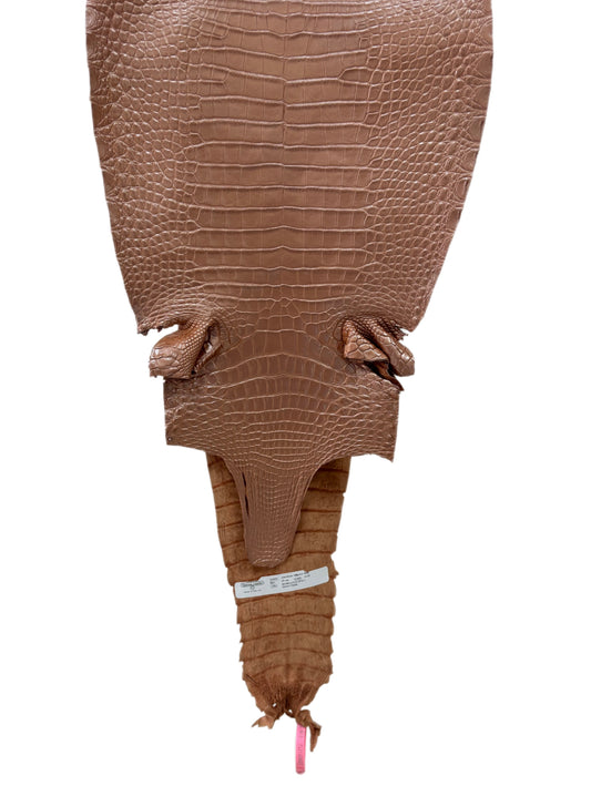 29 cm Grade 2/3 Rose Gold Metallic Farm-Raised American Alligator Leather - Tag: FL21-0024020