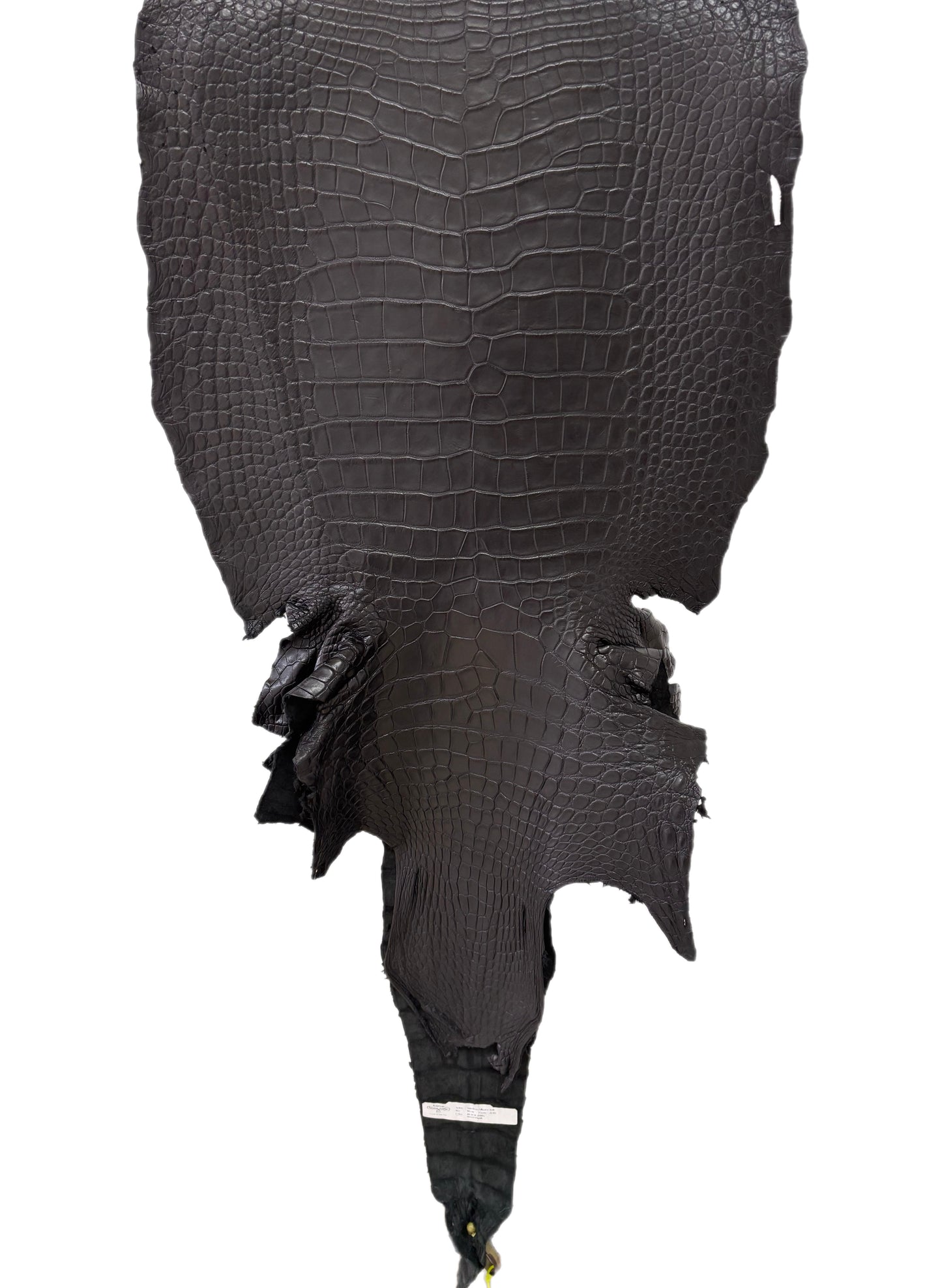50 cm Grade 2/3 Black Matte Wild American Alligator Leather - Tag: LA22-0018177