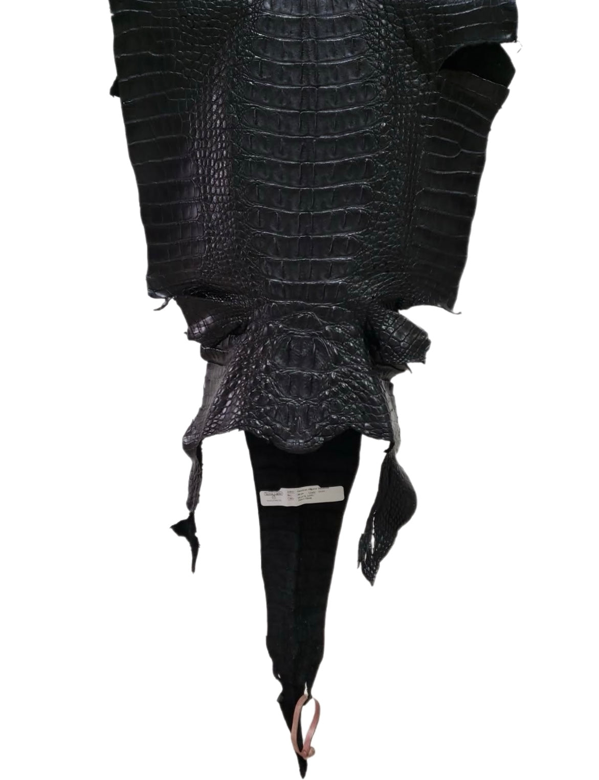 38 cm Grade 3/4 Black Matte Farm-Raised American Alligator Hornback Leather - Tag: FL14-0031204