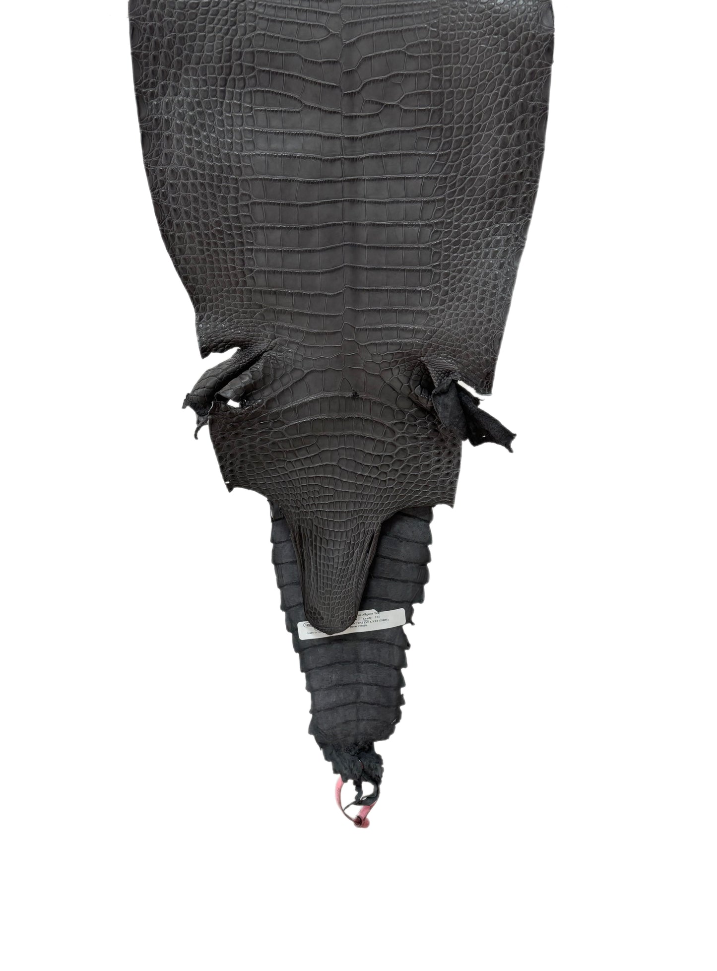 29 cm Grade 1/2 Serpentine Grey Matte Farm-Raised American Alligator Leather - Tag: FL21-0024046