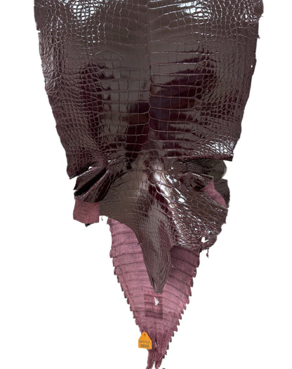 43 cm Grade 2/3 Burgundy Glazed Farm-Raised American Alligator Leather - Tag: GA13-0024506