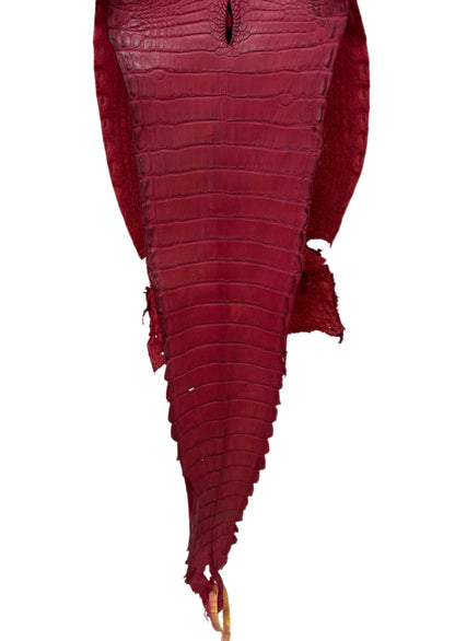 24 cm Grade 4/5 Scarlet Matte Farm-Raised American Alligator Leather - Tag: FL22-0030274