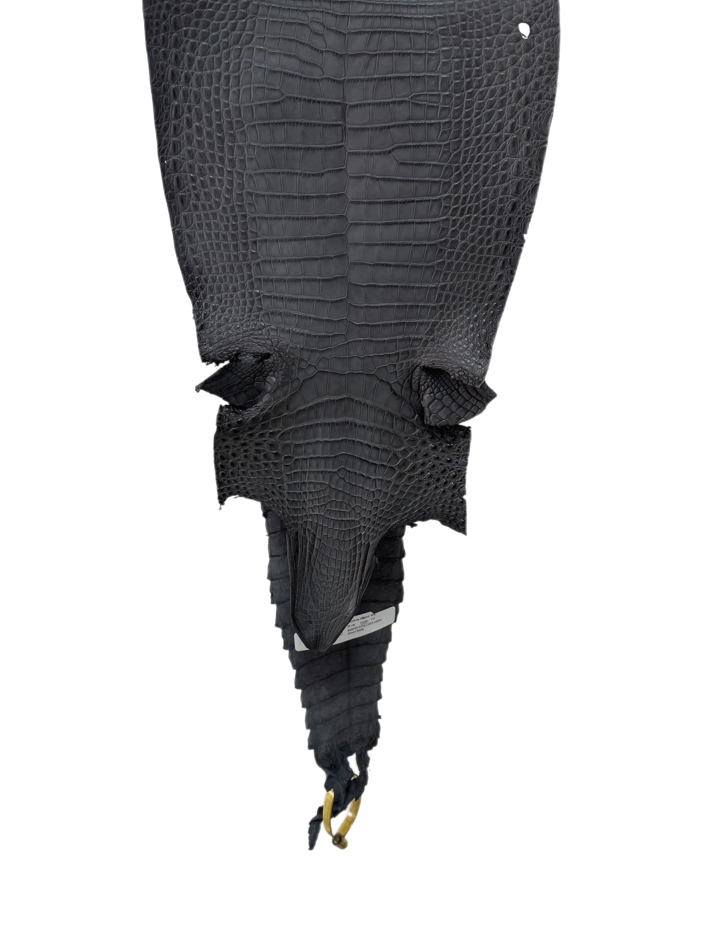 26 cm Grade 1/2 Serpentine Grey Matte Farm-Raised American Alligator Leather - Tag: FL22-0030362