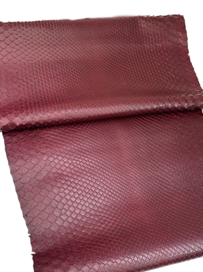 2.48 M Front Cut Burgundy Matte Python Leather