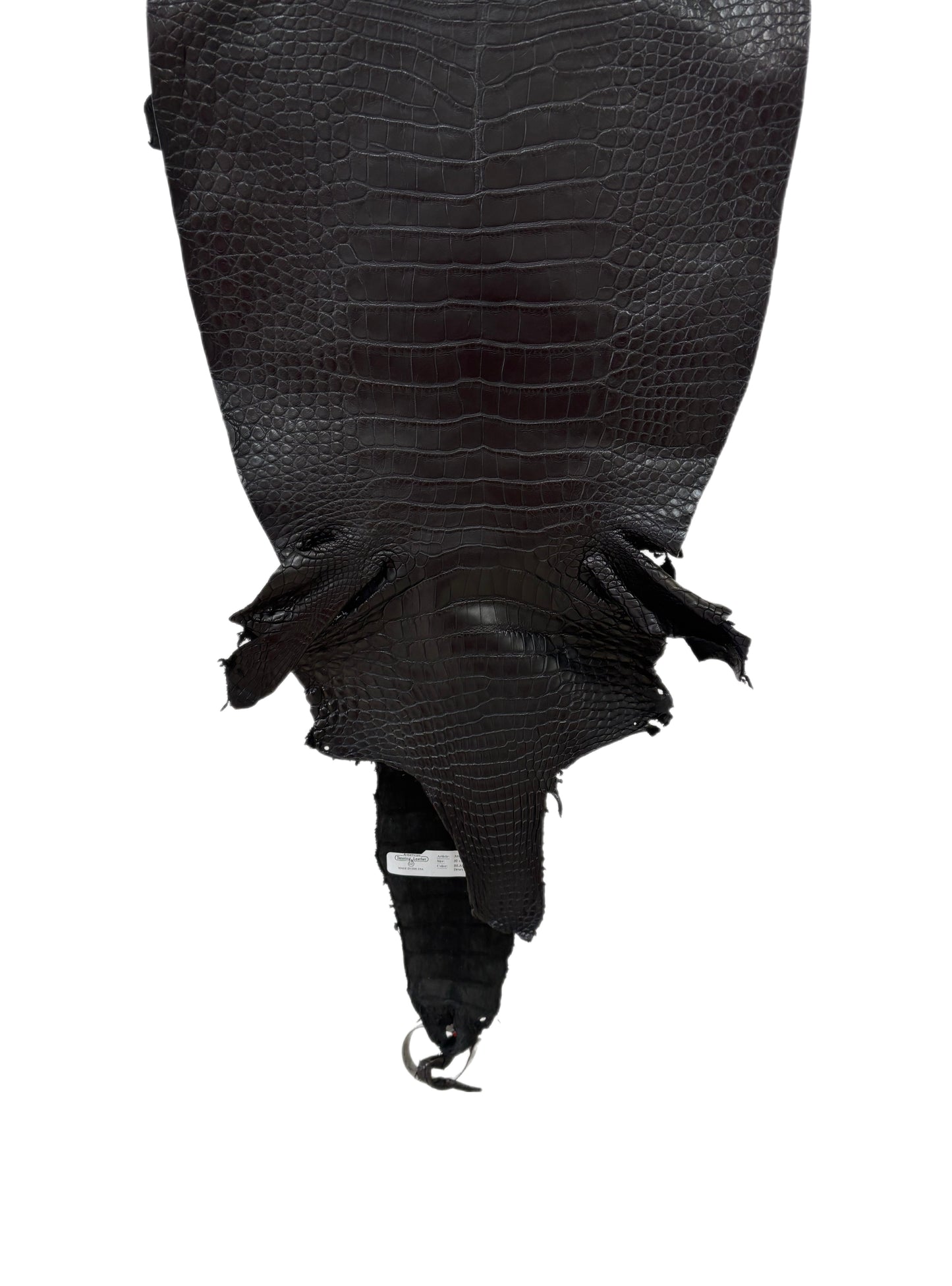 32 cm Grade 2/3 Black Matte Farm-Raised American Alligator Leather - Tag: LA23-0531638