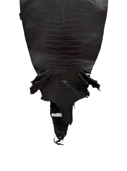 32 cm Grade 2/3 Black Matte Farm-Raised American Alligator Leather - Tag: LA23-0531638